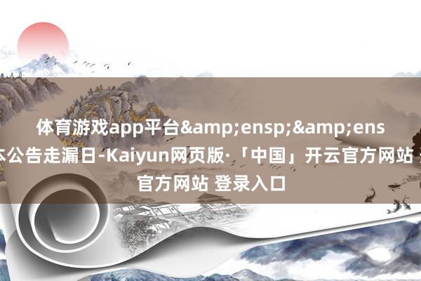 体育游戏app平台  为止本公告走漏日-Kaiyun网页版·「中国」开云官方网站 登录入口