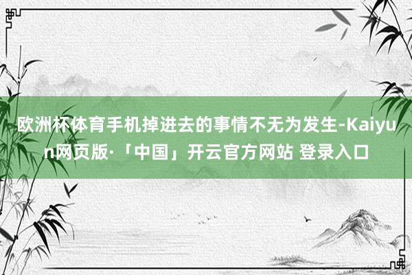 欧洲杯体育手机掉进去的事情不无为发生-Kaiyun网页版·「中国」开云官方网站 登录入口