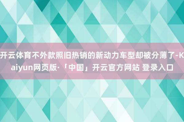 开云体育不外款照旧热销的新动力车型却被分薄了-Kaiyun网页版·「中国」开云官方网站 登录入口