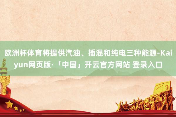 欧洲杯体育将提供汽油、插混和纯电三种能源-Kaiyun网页版·「中国」开云官方网站 登录入口